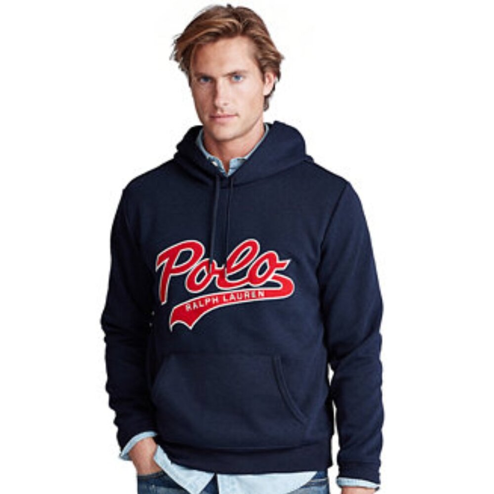 Polo Ralph Lauren: Double-Knit Logo Hoodie in Cruise Navy